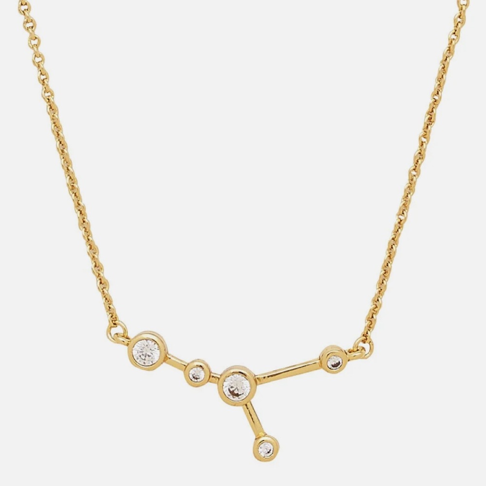 Leo Star Sign/Horoscope Necklace CZ - 14K Gold/Brass - Leo Jul23-Aug22 - Picture 2 of 6